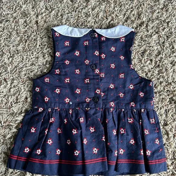 Janie and Jack Navy Red Floral Peplum Top NWT | Size 6-12 Months - Picture 4 of 6